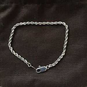 Silver braided chain bracelet