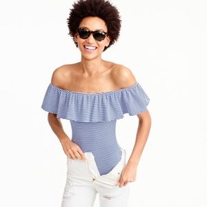 J.Crew Off the Shoulder Ruffled Bodysuit