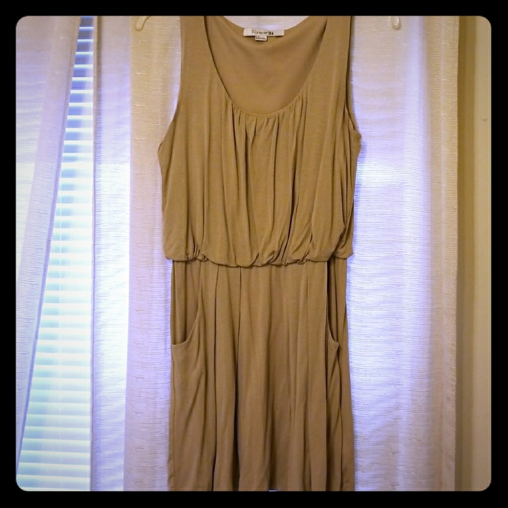 Beige shift dress
