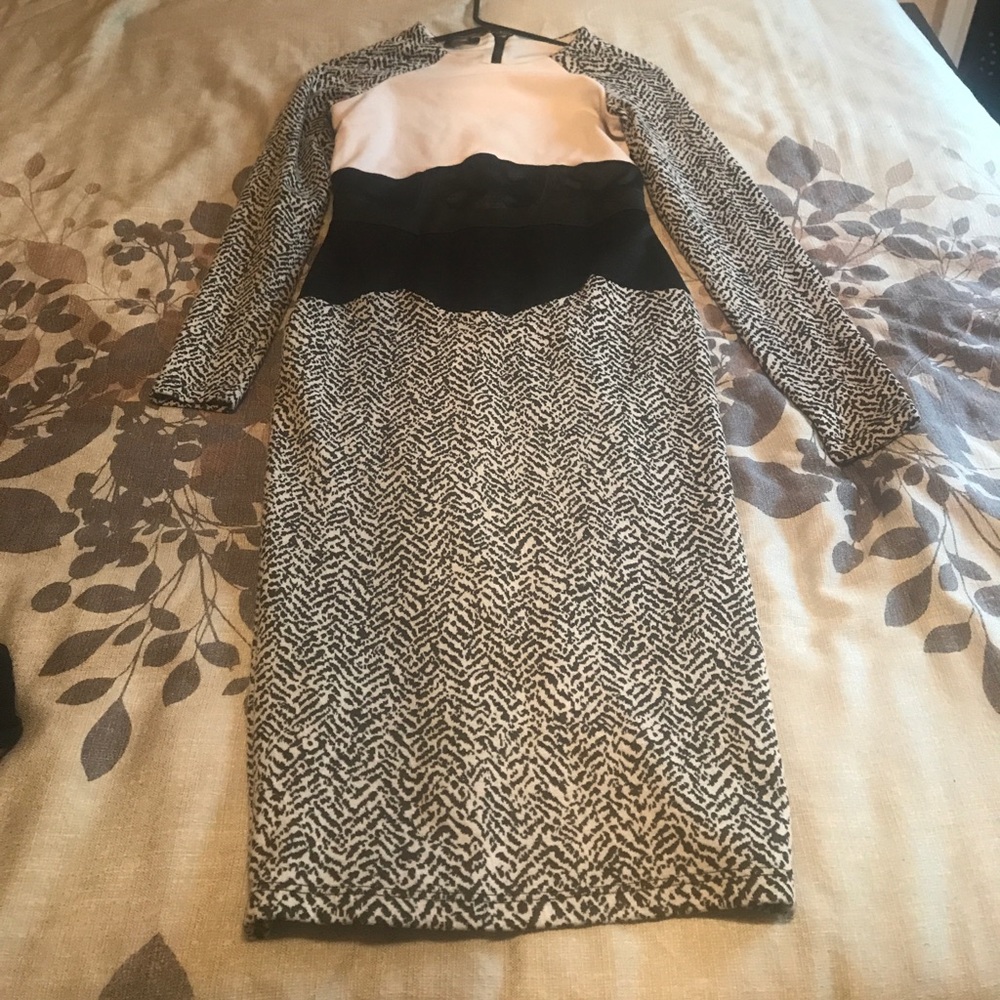 Bebe midi black and white dress