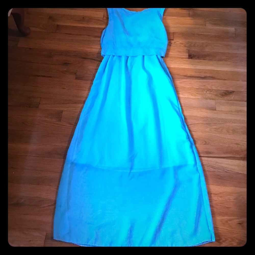 Turquoise sheer dress