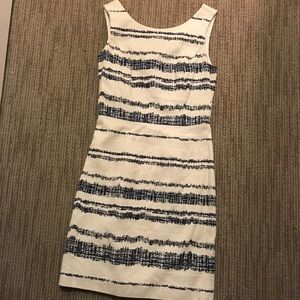 Banana Republic White and Navy Dress