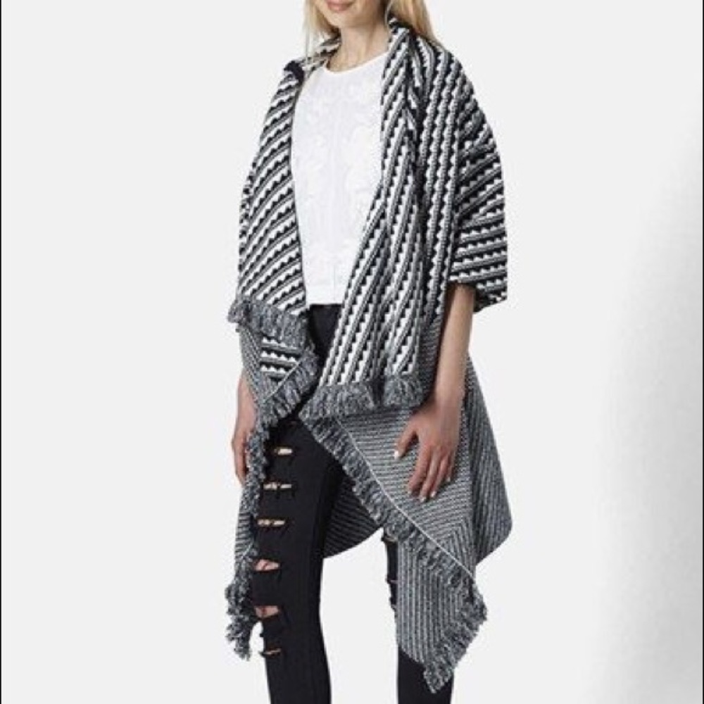 NWOT Topshop Knitted Blanket Coat
