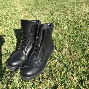 Black combat boots