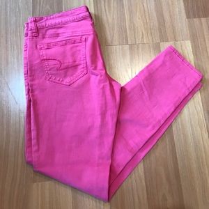 Pink skinny jeans