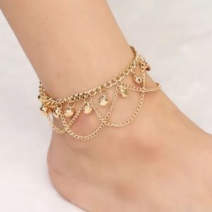 2 LEFT! Gold Bell & Chain Boho Ankle Bracelet