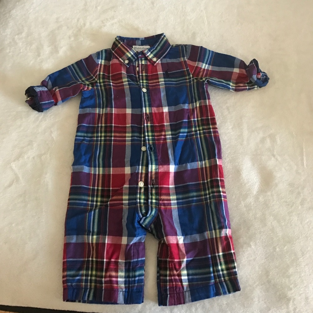 RL baby boy plaid jumper Like new! Sz 3mon