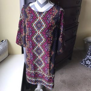 Flair Sleeve Shift Dress