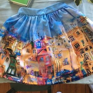 Modcloth Brushstrokes Midi A-line Skirt