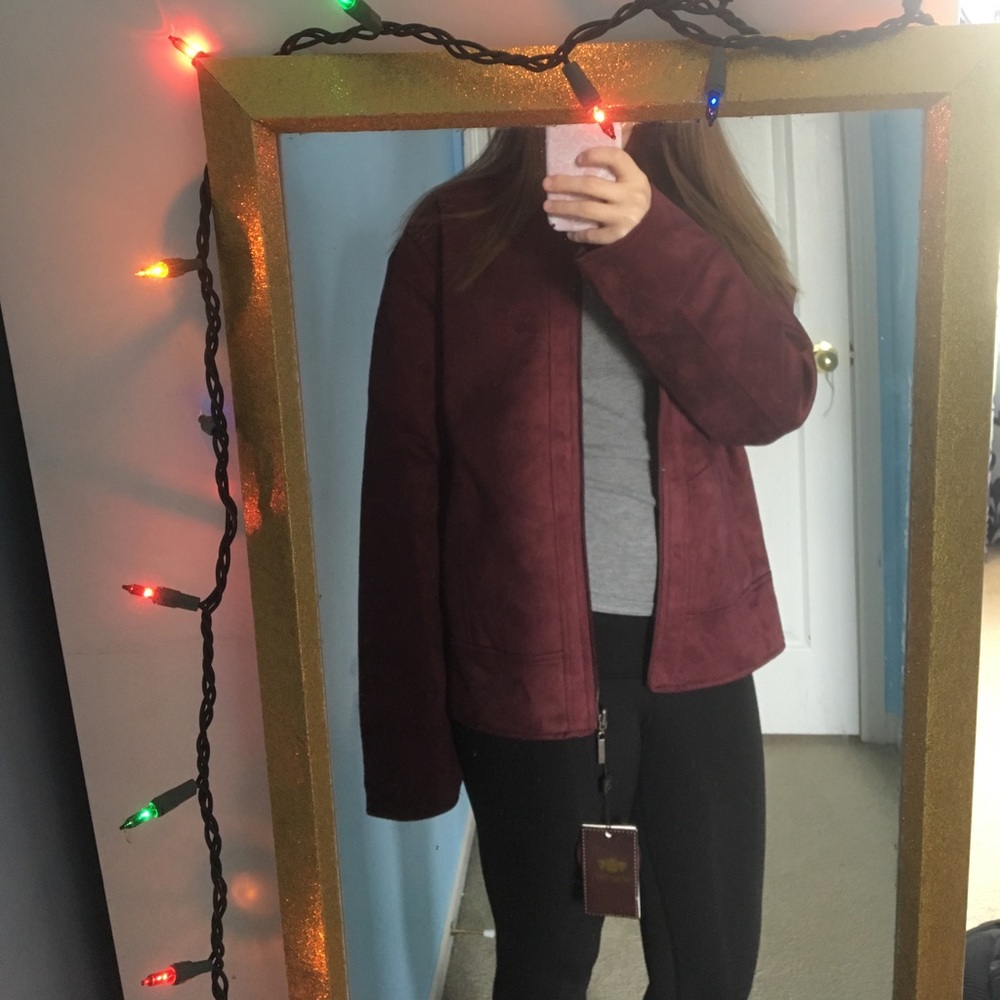 Emporio & Co. Burgundy Suede Jacket