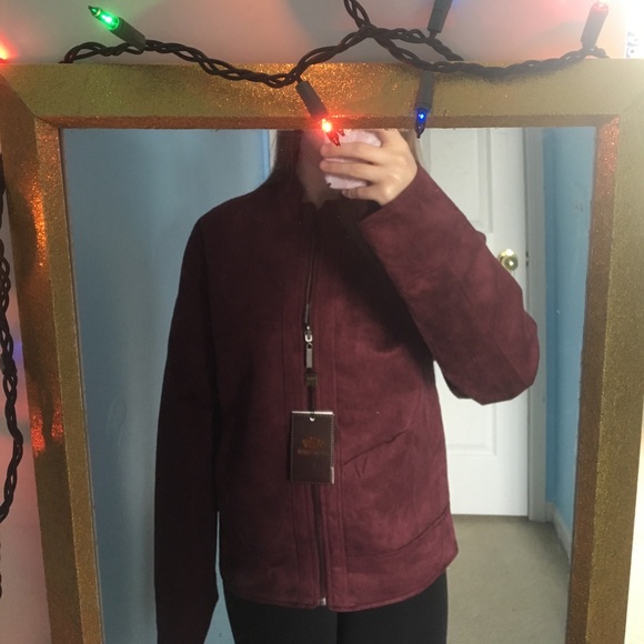 Emporio & Co. Burgundy Suede Jacket - Picture 3 of 5