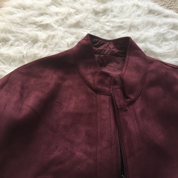 Emporio & Co. Burgundy Suede Jacket - Picture 5 of 5