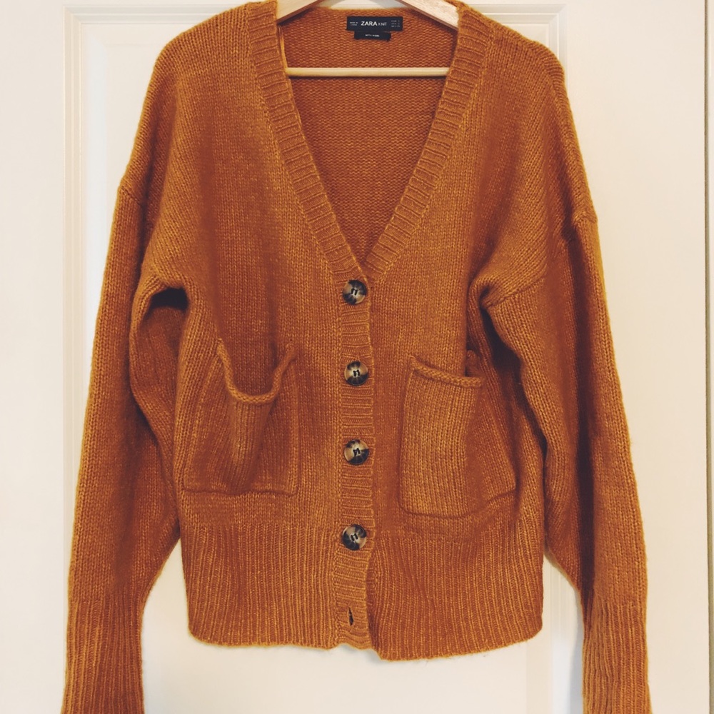 Zara orange knit sweater