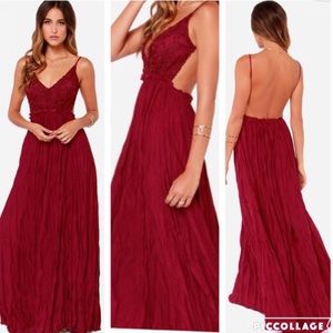Dark Red Lulu's Open Back Dress | sz small