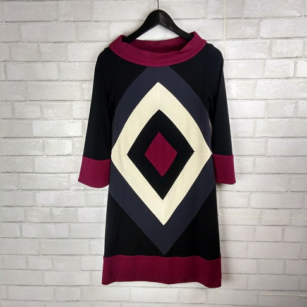 Diane Von Furstenberg Color Block Retro Dress