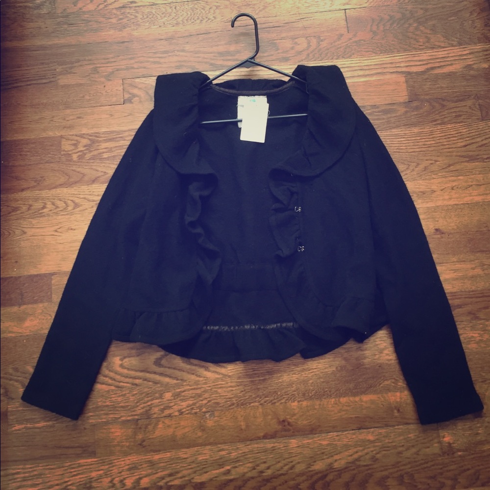 100% wool Anthropologie ruffle blazer
