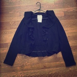 100% wool Anthropologie ruffle blazer