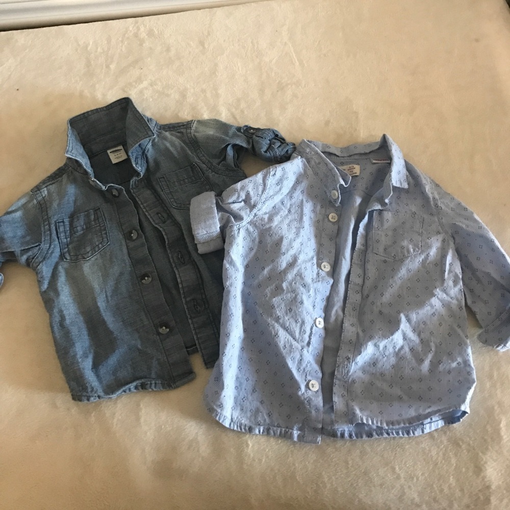 Baby boy button down bundle shirts EUC. Zara