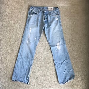 Men’s Hollister low rise boot denim, light wash