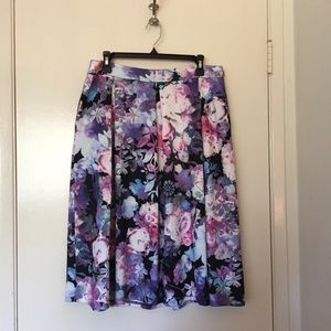 New York & Company- Purple Floral Skirt - 12