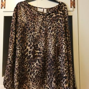 Chico’s size  16 leopard print blouse barely worn.
