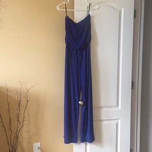 Blue Tube Flare Jumpsuit