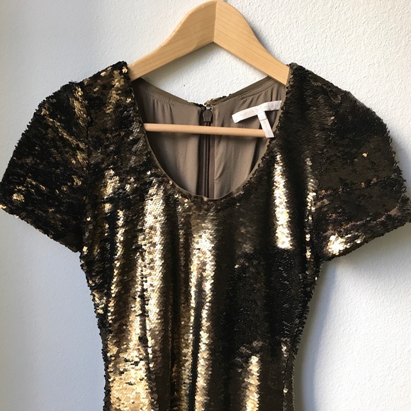 Halston Heritage Gold Sequin Mini Dress - Picture 6 of 7