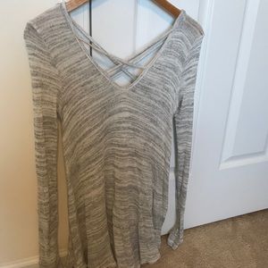 Forever 21 grey crisscross sweater