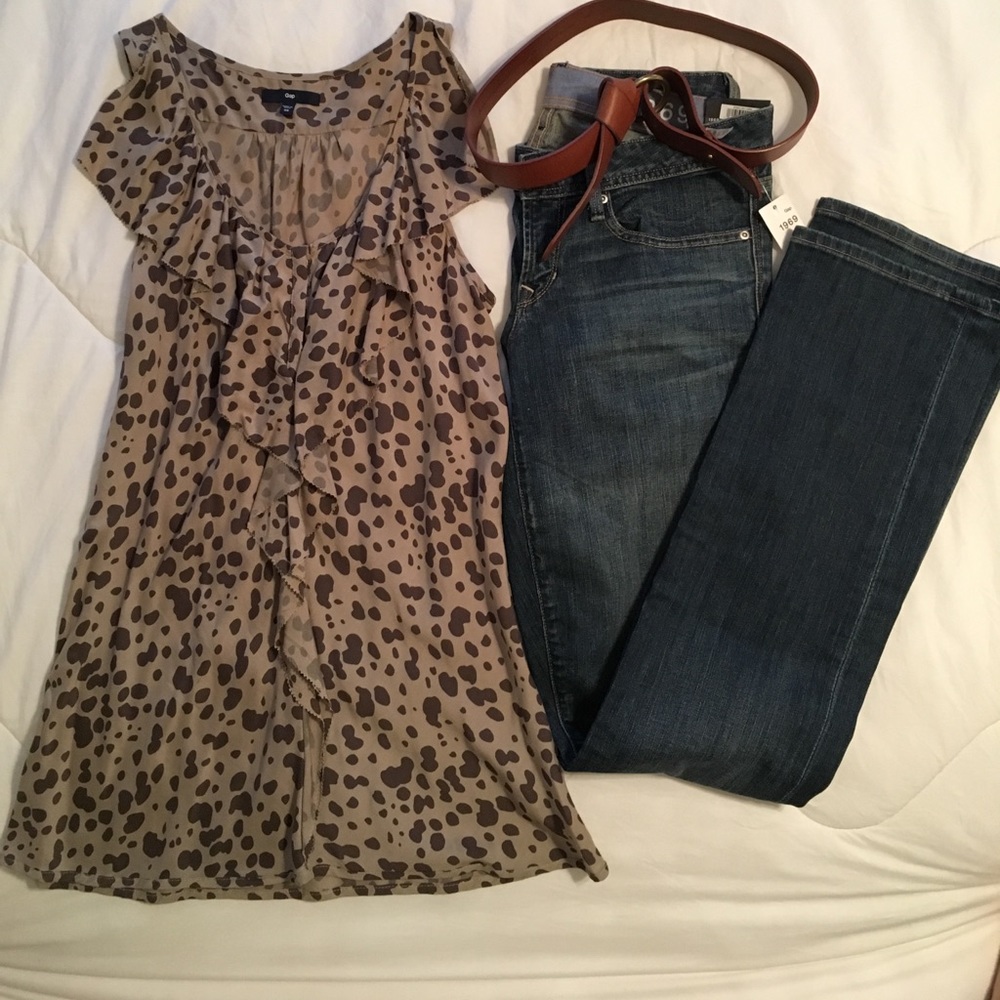 ❗️NEW PRICE❗️Ruffle animal print tank top