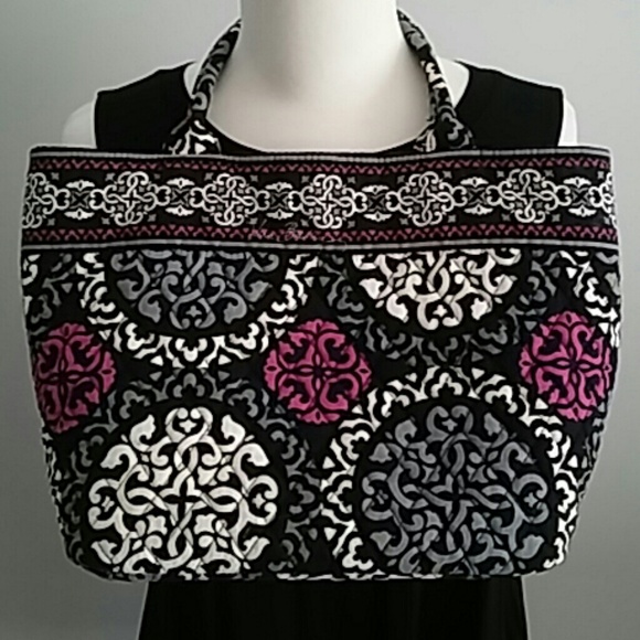 Vera Bradley Handbags - LOVELY VERA BRADLEY TOTE BAG PURSE BLACK & PINK