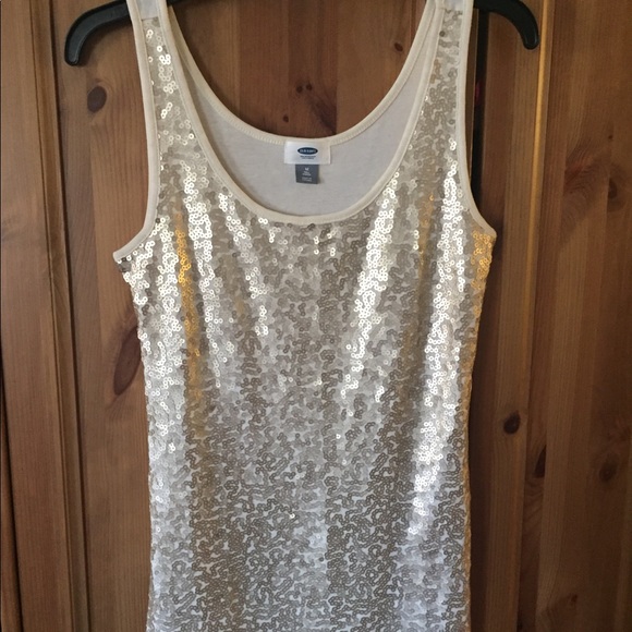 Old Navy Tops - Gold sequin tank top- OLD NAVY— medium tall