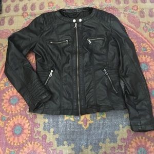 Fake black leather jacket