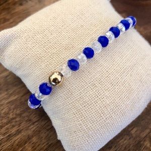 Beaded Bracelet Swarovski crystals and gold