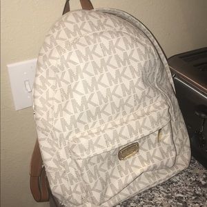 Michael kors cream logo backpack
