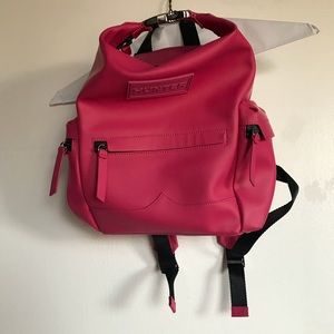 Hunter hot pink mini backpack rubberized leather