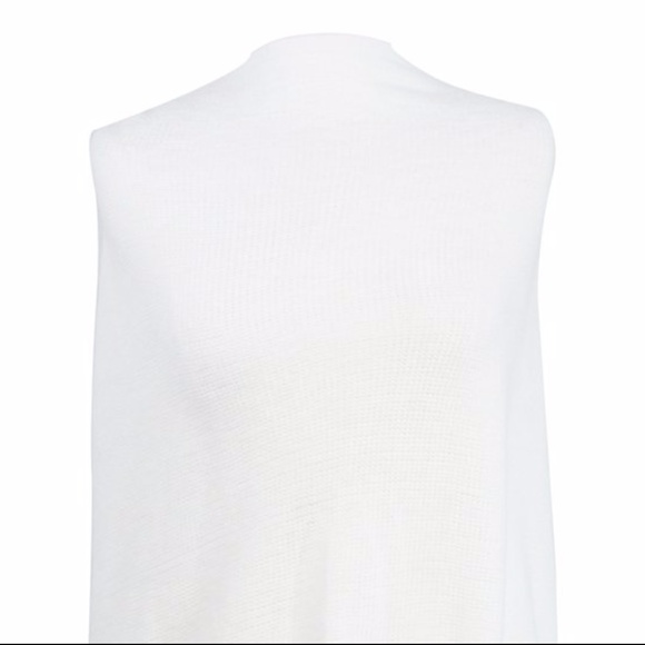 SALE! NWT ivory POM POM poncho wrap shawl sweater - Picture 3 of 4