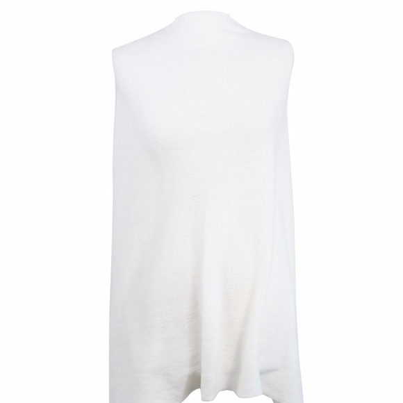 SALE! NWT ivory POM POM poncho wrap shawl sweater - Picture 4 of 4
