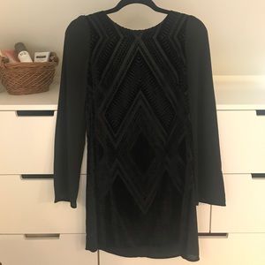 Express Velvet Pattern Cutout Dress