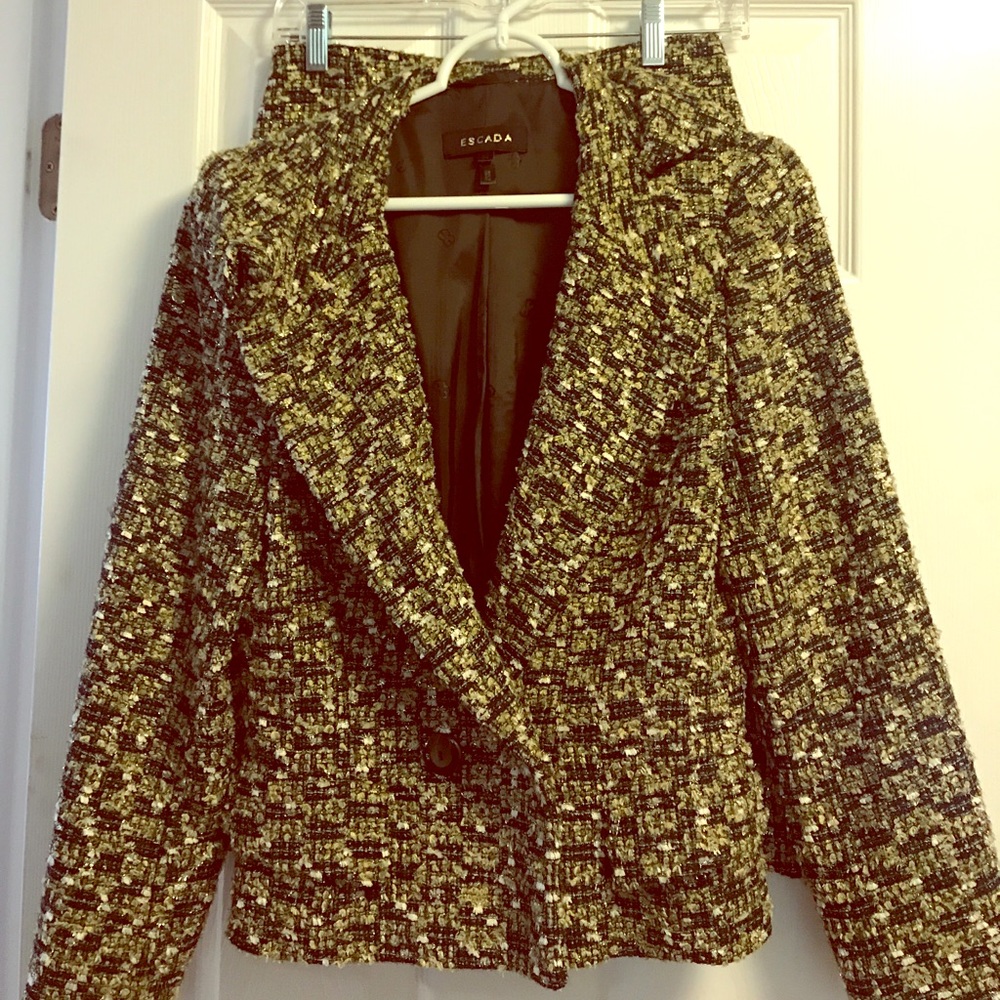 2 Piece emerald tweed suit