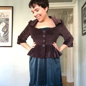 Anthropologie Elevenses velvet jacket