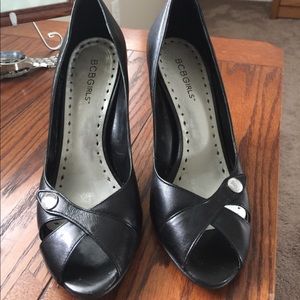 BCBGirls Black Peep Toe Heels