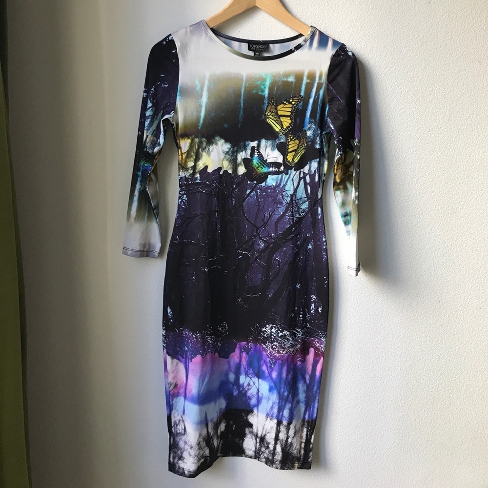 TOPSHOP NWOT Bodycon Butterflies Sheath Dress