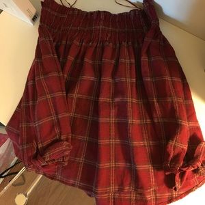 Off the shoulder plaid top