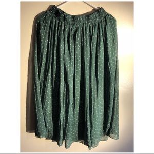 Pleated green new dress - 26” waist and 32” length