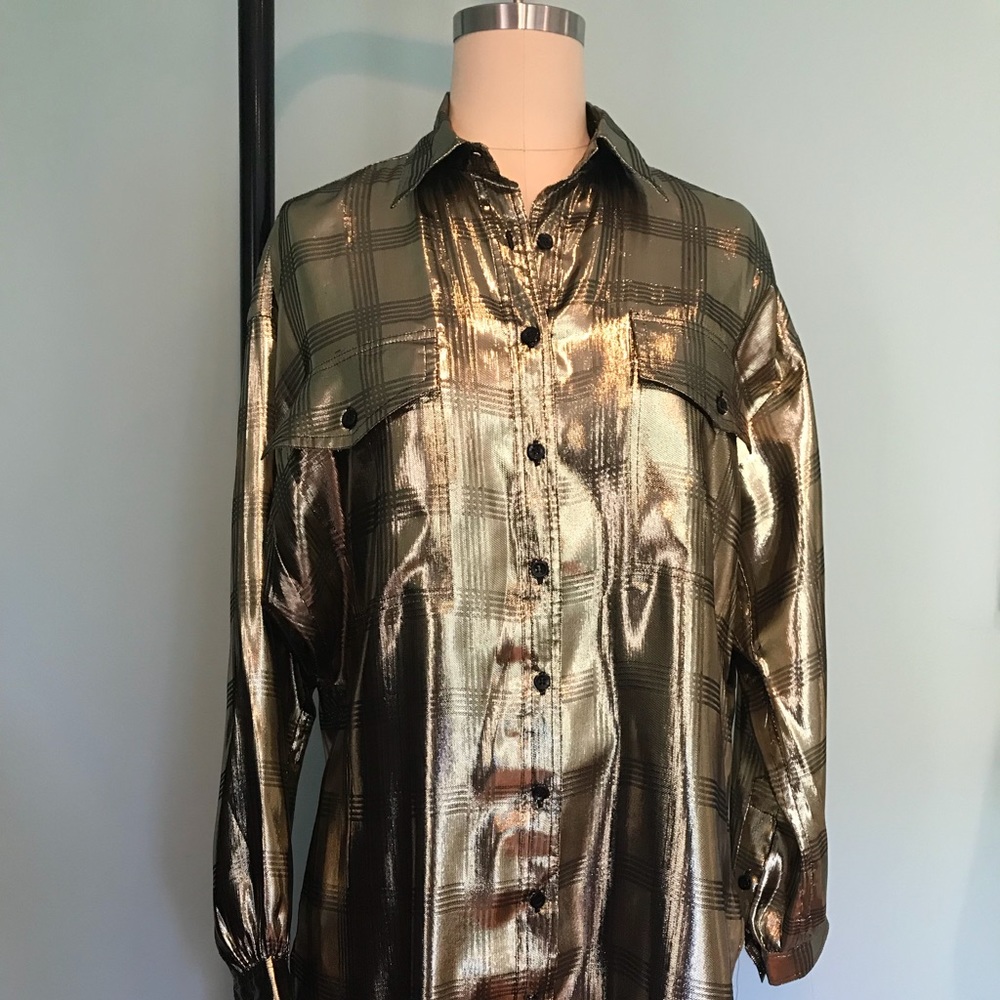 1970s Gold Tunic With Button Front