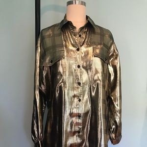 1970s Gold Tunic With Button Front