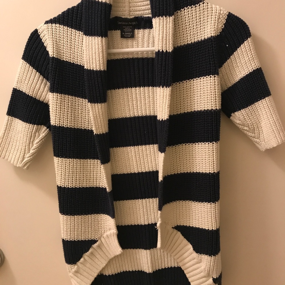Sweater People cute blue and white sweater!