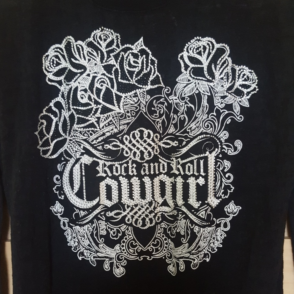 Rock & Roll Cowgirl long sleeve burnout shirt