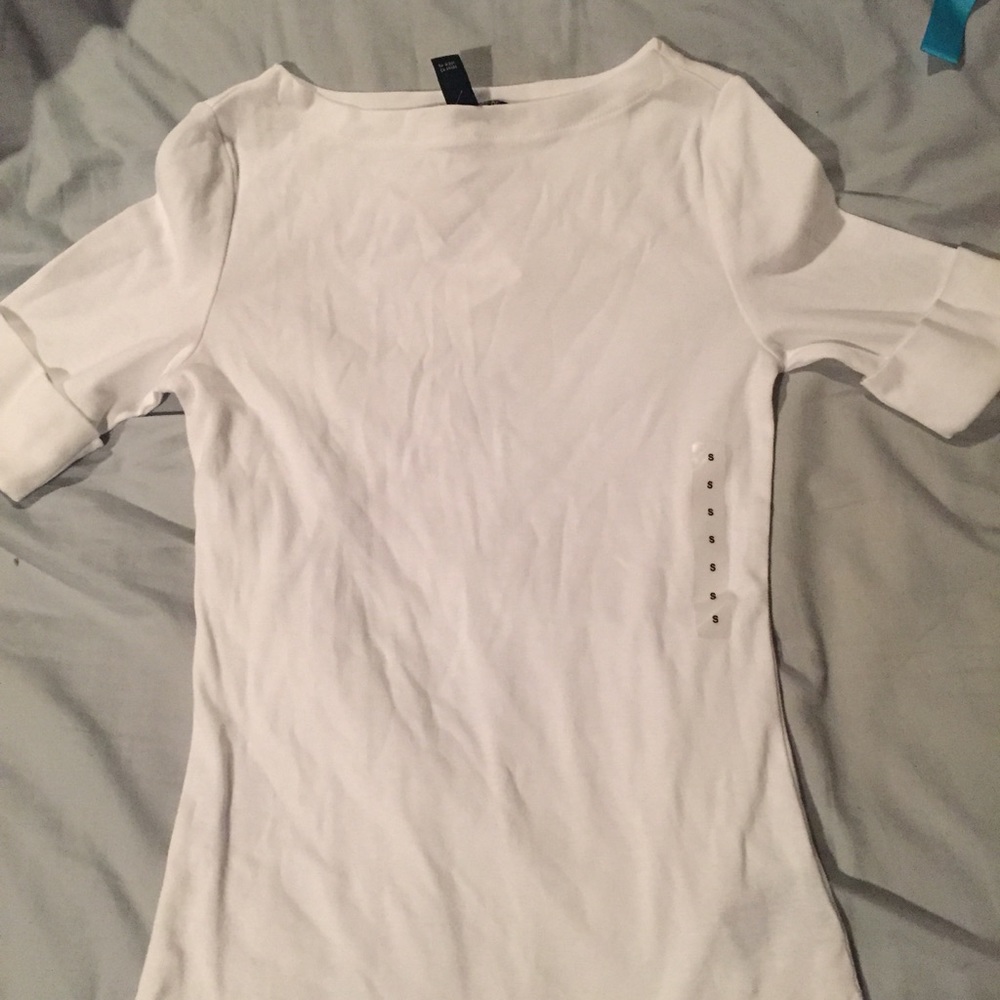 Lauren by Ralph Lauren White boatneck shirt