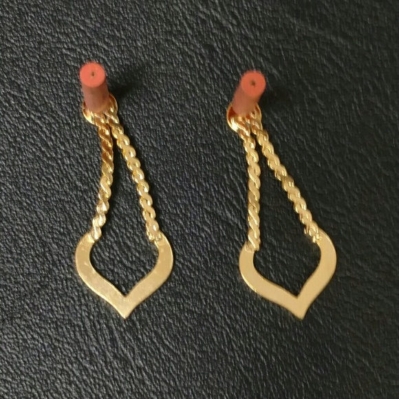 Vintage gold tone drop earrings classy - Picture 3 of 6